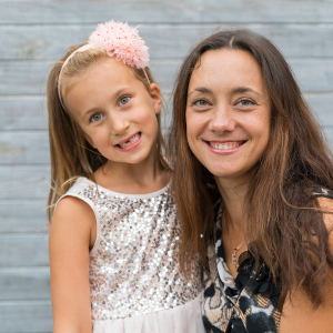 Portrait of mother with daughter