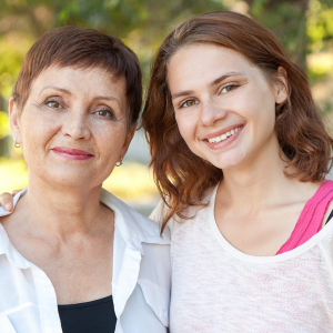 Portrait of Mother and daughter in the park